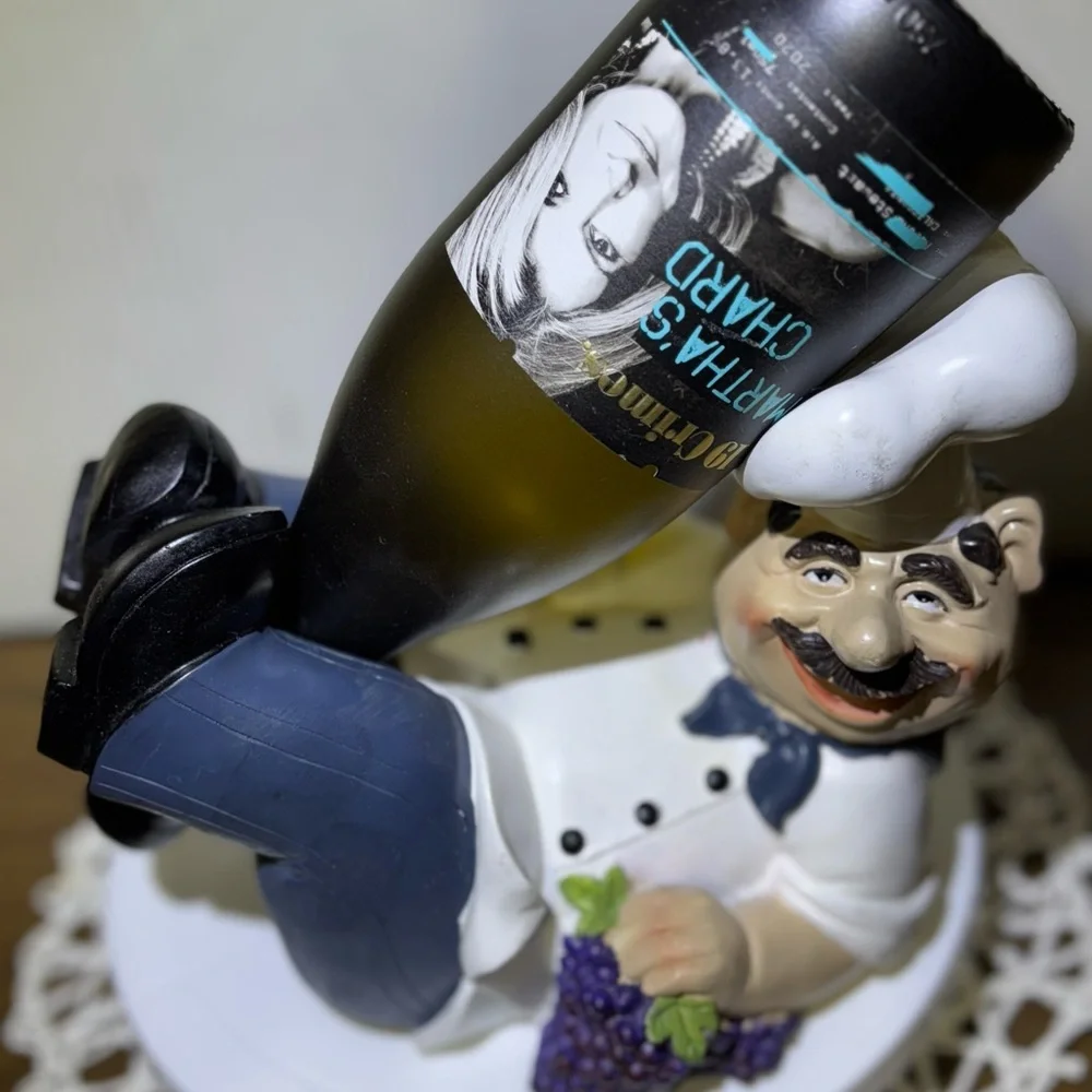 Chef Wine Holder with Grapes